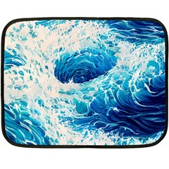 Abstract Blue Ocean Wave Ii One Side Fleece Blanket (mini) by GardenOfOphir