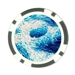 Abstract Blue Ocean Wave Ii Poker Chip Card Guard (10 Pack) by GardenOfOphir