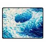 Abstract Blue Ocean Wave Ii One Side Fleece Blanket (Small) 50 x40  Blanket Front