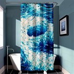 Abstract Blue Ocean Wave Ii Shower Curtain 36  x 72  (Stall)  Curtain(36 X72 ) - 33.26 x66.24  Curtain(36 X72 )