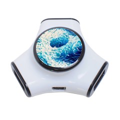 Abstract Blue Ocean Wave Ii 3-port Usb Hub by GardenOfOphir