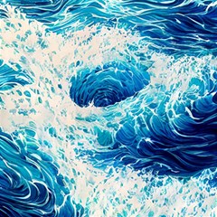 Abstract Blue Ocean Wave Ii Play Mat (rectangle) by GardenOfOphir