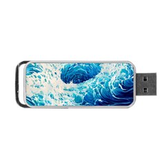 Abstract Blue Ocean Wave Ii Portable Usb Flash (one Side) by GardenOfOphir