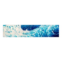 Abstract Blue Ocean Wave Ii Velvet Scrunchie by GardenOfOphir