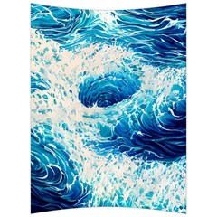 Abstract Blue Ocean Wave Ii Back Support Cushion by GardenOfOphir