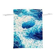 Abstract Blue Ocean Wave Ii Lightweight Drawstring Pouch (s) by GardenOfOphir