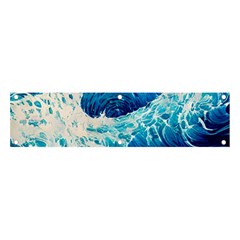 Abstract Blue Ocean Wave Ii Banner And Sign 4  X 1  by GardenOfOphir