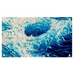 Abstract Blue Ocean Wave Ii Banner And Sign 7  X 4  by GardenOfOphir