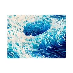 Abstract Blue Ocean Wave Ii One Side Premium Plush Fleece Blanket (mini)