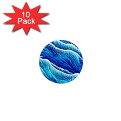 Blue Ocean Wave Watercolor 1  Mini Magnet (10 Pack)  by GardenOfOphir