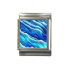 Blue Ocean Wave Watercolor Italian Charm (13mm) by GardenOfOphir