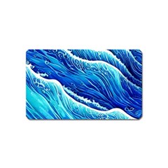 Blue Ocean Wave Watercolor Magnet (name Card) by GardenOfOphir