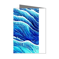 Blue Ocean Wave Watercolor Mini Greeting Cards (pkg Of 8) by GardenOfOphir