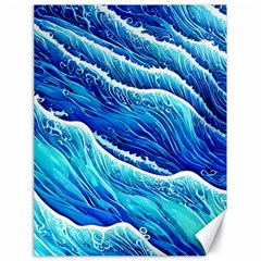 Blue Ocean Wave Watercolor Canvas 18  X 24  by GardenOfOphir