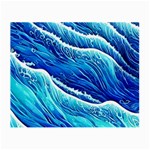 Blue Ocean Wave Watercolor Small Glasses Cloth (2 Sides) Front