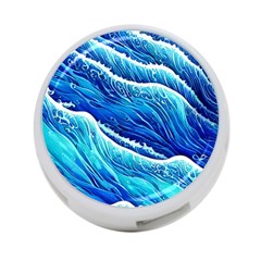 Blue Ocean Wave Watercolor 4-port Usb Hub (one Side) by GardenOfOphir