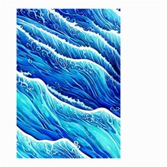 Blue Ocean Wave Watercolor Small Garden Flag (two Sides) by GardenOfOphir