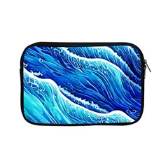 Blue Ocean Wave Watercolor Apple Ipad Mini Zipper Cases by GardenOfOphir