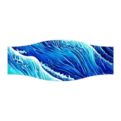 Blue Ocean Wave Watercolor Stretchable Headband by GardenOfOphir