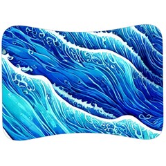 Blue Ocean Wave Watercolor Velour Seat Head Rest Cushion by GardenOfOphir