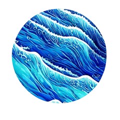 Blue Ocean Wave Watercolor Mini Round Pill Box (pack Of 3) by GardenOfOphir