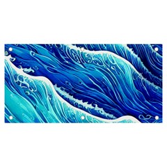 Blue Ocean Wave Watercolor Banner And Sign 6  X 3  by GardenOfOphir