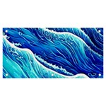 Blue Ocean Wave Watercolor Banner and Sign 6  x 3  Front