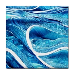 Blue Wave Tile Coaster by GardenOfOphir