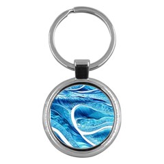 Blue Wave Key Chain (round) by GardenOfOphir