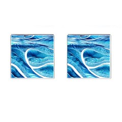 Blue Wave Cufflinks (square) by GardenOfOphir