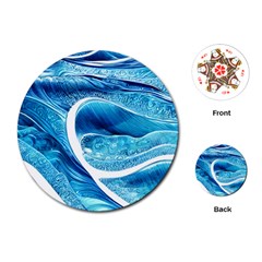 Blue Wave Playing Cards Single Design (round) by GardenOfOphir