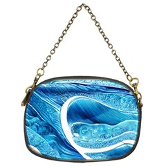 Blue Wave Chain Purse (two Sides) by GardenOfOphir