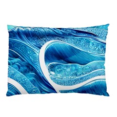 Blue Wave Pillow Case (two Sides) by GardenOfOphir