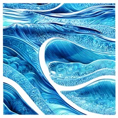 Blue Wave Wooden Puzzle Square by GardenOfOphir