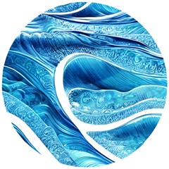 Blue Wave Wooden Puzzle Round by GardenOfOphir