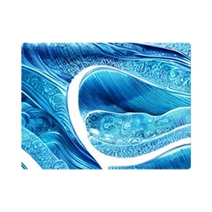 Blue Wave One Side Premium Plush Fleece Blanket (mini) by GardenOfOphir