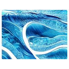 Blue Wave One Side Premium Plush Fleece Blanket (extra Small) by GardenOfOphir