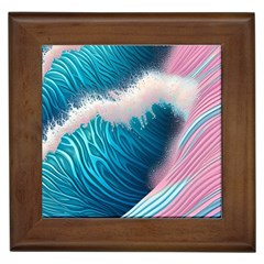 Pink Sea Water Framed Tile by GardenOfOphir