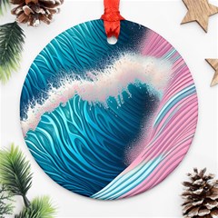 Pink Sea Water Ornament (round) by GardenOfOphir