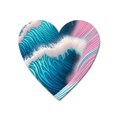 Pink Sea Water Heart Magnet by GardenOfOphir