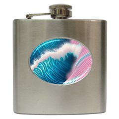 Pink Sea Water Hip Flask (6 Oz) by GardenOfOphir