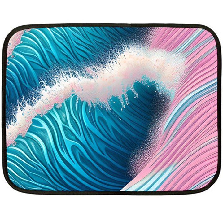 Pink Sea Water One Side Fleece Blanket (Mini)