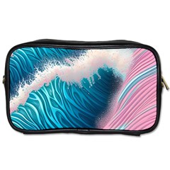 Pink Sea Water Toiletries Bag (two Sides)