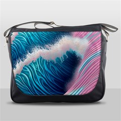 Pink Sea Water Messenger Bag by GardenOfOphir