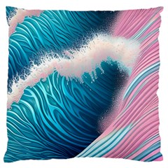 Pink Sea Water Large Cushion Case (two Sides) by GardenOfOphir