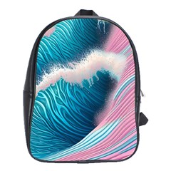 Pink Sea Water School Bag (xl) by GardenOfOphir