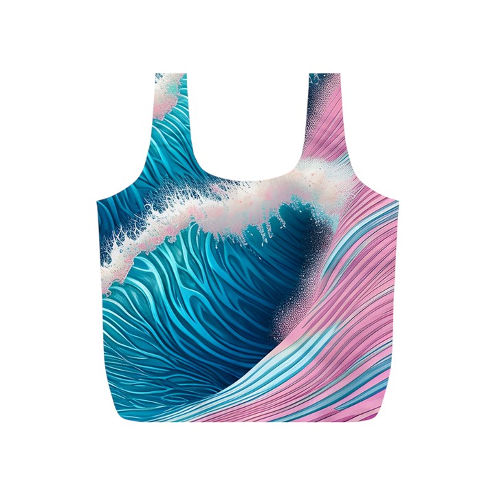 Pink Sea Water Full Print Recycle Bag (S)