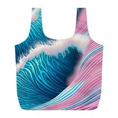 Pink Sea Water Full Print Recycle Bag (l) by GardenOfOphir