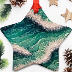 Blue Wave Pattern Ornament (star) by GardenOfOphir