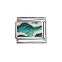 Blue Wave Pattern Italian Charm (9mm)